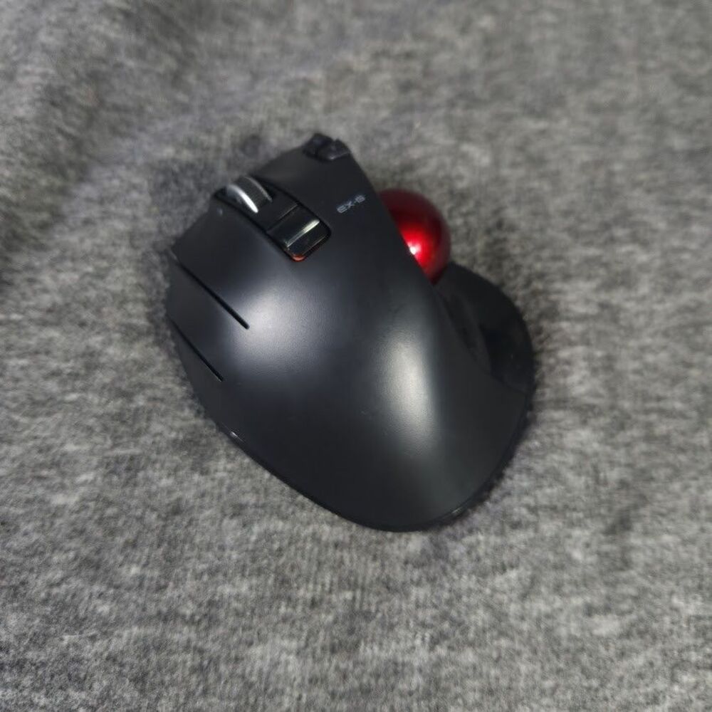 ELECOM EX-G Wired Trackball Mouse M-XT2URBK-G Vgc No Dongle No Battery Cover